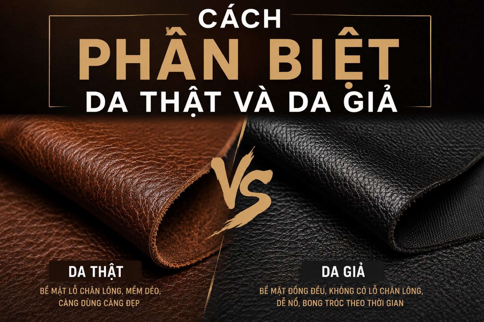 Cách phân biệt da thật và da giả (simili, PU)